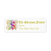 S Monogram "Gothic Sunshine"-Designadresse Labels (Vorne)