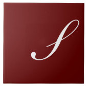 S Monogram, Initial White on Maroon, Fliese (Vorderseite)