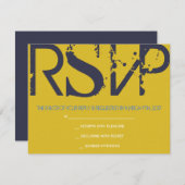 S Monogram Initials Bar Bat Mitzvah Reply Card RSVP Karte (Vorne/Hinten)
