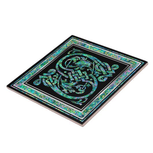 S Monogram "Masselle Blue" Keramik Tiles Fliese (Seite)