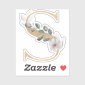 S Monogramm Floral Aufkleber (Blatt)