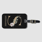 S Monogramm Floral Personalisiert Gepäckanhänger (Vorderseite (Horizontal))