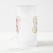 S-Monogramm-"gotischer Regenbogen-" Tassenschalen Mattglas Bierglas (Mittel)