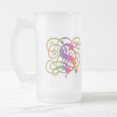 S-Monogramm-"gotischer Regenbogen-" Tassenschalen Mattglas Bierglas (Links)