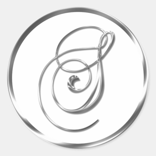 S Monogramm Imitate Silberumschlag oder Gutes Sieg Runder Aufkleber (Vorderseite)
