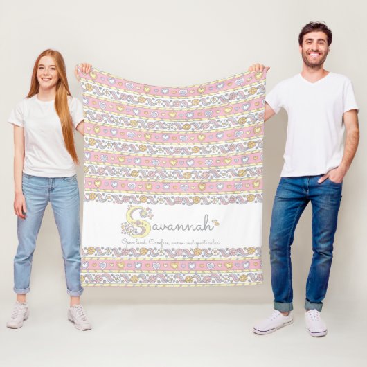 S monogramm individuelle Name bedeutet Savannah Fleecedecke (Beispiel)