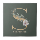 S Monogramm Personalisierte Keramik Fliese (Vorderseite)