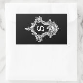 S Monogramm Rechteckiger Aufkleber (Tasche)