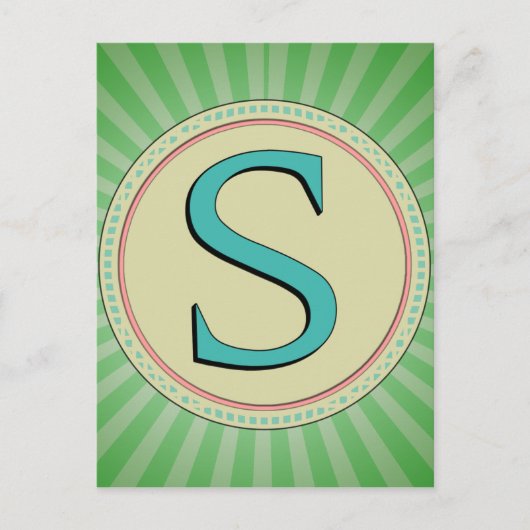 S MONOGRAMM SCHREIBEN POSTKARTE (Vorderseite)