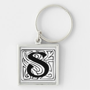 S Monogramm schwarz Schlüsselanhänger