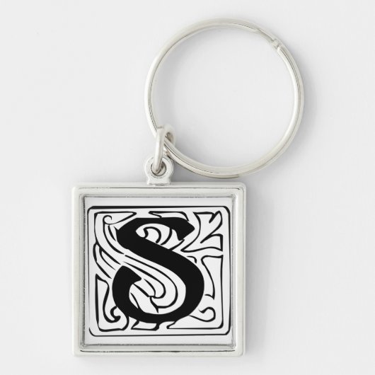 S Monogramm schwarz Schlüsselanhänger (Vorne)