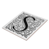 S-Monogramm-"Silber Besque" Keramik-Fliese Fliese (Seite)
