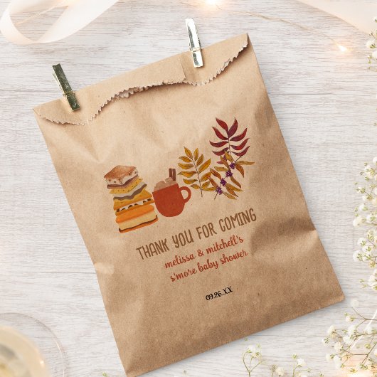 S more Baby Shower Lagerfeuer Herbstlaub danke Ihn Geschenktütchen