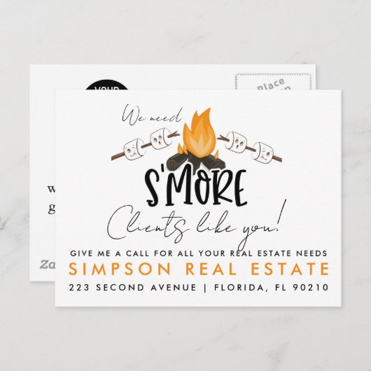 S more Clients Real Anwesen Ankündigung Postcard (Vorne/Hinten)