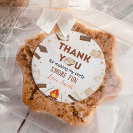 S more Fun Campfire Camping Kindergeburtstag Runder Aufkleber