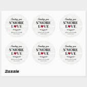 S more Liebe Wedding White Wood Round Aufkleber (Blatt)