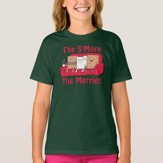 S more Merrier Niedlich Kids Cartoon Weihnachten T-Shirt (Vorderseite)