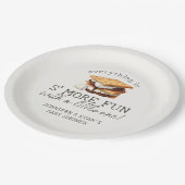 S’mores Fall Bonfire Outdoor Baby Shower Pappteller (Schrägansicht)