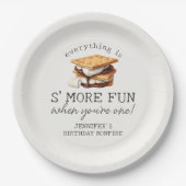 S’mores Fall Bonfire Outdoor First Birthday Pappteller (Vorderseite)