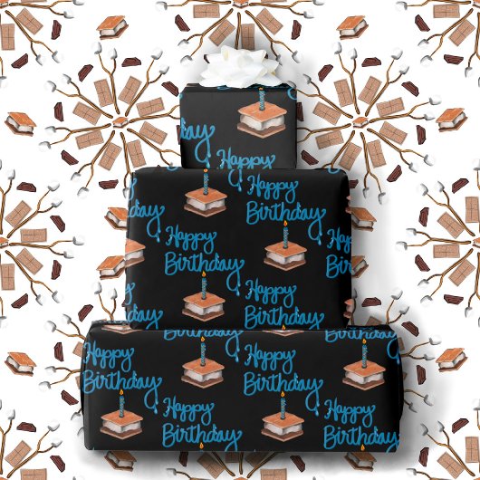 S’mores Happy Birthday Geschenkpapier