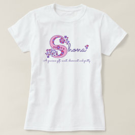 S-Namensbedeutungs-Monogramm-Shirt Shona Mädchens T-Shirt