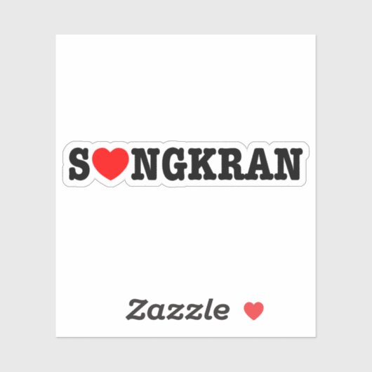 S ❤ NGKRAN ~ Herz (Liebe) Songkran Aufkleber (Blatt)
