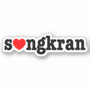 s ❤ ngkran ~ Herz (Liebe) Songkran Aufkleber