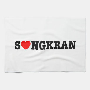 S ❤ NGKRAN ~ Herz (Liebe) Songkran Geschirrtuch