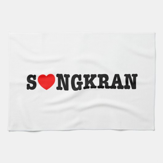 S ❤ NGKRAN ~ Herz (Liebe) Songkran Geschirrtuch (Horizontal)