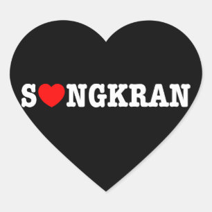 S ❤ NGKRAN ~ Herz (Liebe) Songkran Herz-Aufkleber