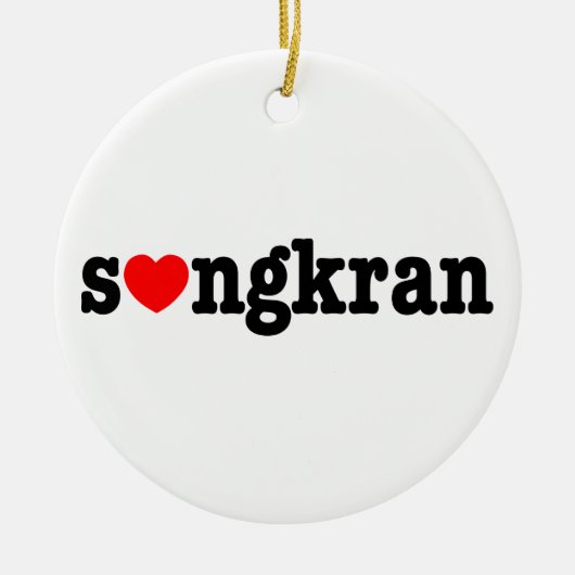 s ❤ ngkran ~ Herz (Liebe) Songkran Keramik Ornament (Vorne)