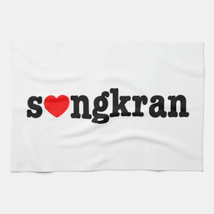 s ❤ ngkran ~ Herz (Liebe) Songkran Küchentuch