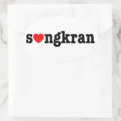 s ❤ ngkran ~ Herz (Liebe) Songkran Ovaler Aufkleber (Tasche)