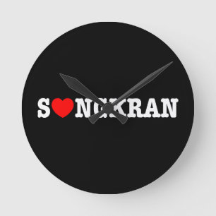 S ❤ NGKRAN ~ Herz (Liebe) Songkran Runde Wanduhr