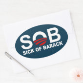 S.O.B. - Sick of Barack Ovaler Aufkleber (Umschlag)