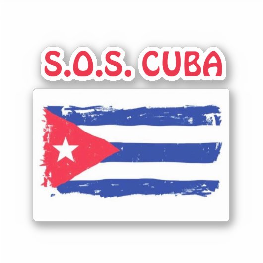S.O.S. CUBA AUFKLEBER (Vorderseite)