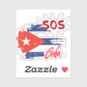 S.O.S. Cuba Custom-Cut Vinyl Sticker (Blatt)