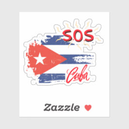 S.O.S. Cuba Custom-Cut Vinyl Sticker