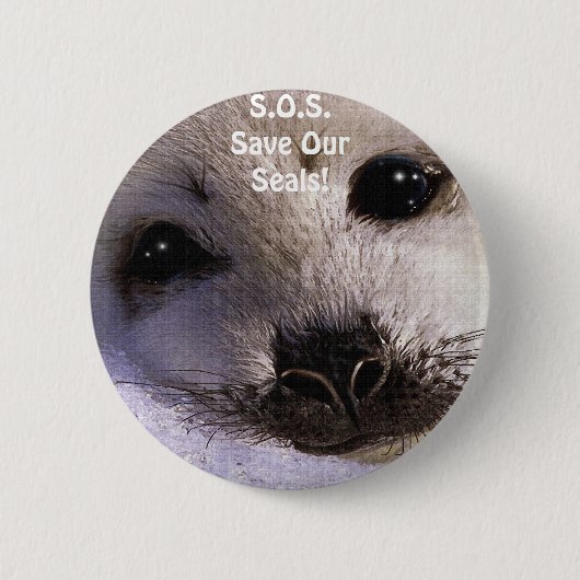S.O.S. RETTE UNSERE HARP-SIEGEL BUTTON (Vorderseite)