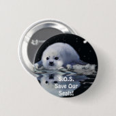 S.O.S. RETTE UNSERE HARP-SIEGEL BUTTON (Vorne & Hinten)