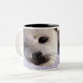 S.O.S. RETTE UNSERE HARP-SIEGEL ZWEIFARBIGE TASSE (Vorderseite Links)