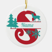 S Original Monogram Christmas Holiday Tree Ornamen Keramik Ornament (Vorne)