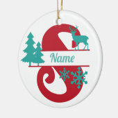 S Original Monogram Christmas Holiday Tree Ornamen Keramik Ornament (Links)