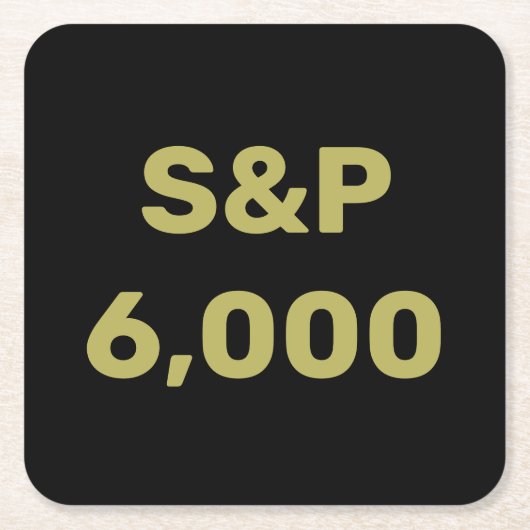 S&P 6.000 Level Stock Market Index Celebration Rechteckiger Pappuntersetzer (Vorderseite)