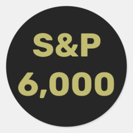 S&P 6.000 Level Stock Market Index Celebration Runder Aufkleber