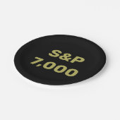 S&P 7.000 Level Stock Market Index Celebration Pappteller (Schrägansicht)
