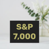S&P 7.000 Level Stock Market Index Celebration Postkarte (Stehend Vorderseite)