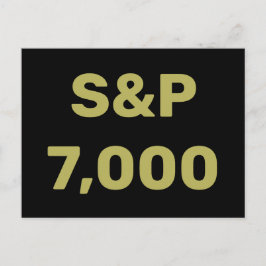 S&P 7.000 Level Stock Market Index Celebration Postkarte