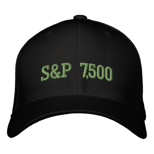 S&P 7.500 Level Aktienmarktindex-Feier Bestickte Baseballkappe (Vorderseite)