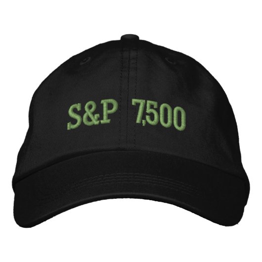 S&P 7.500 Level Aktienmarktindex-Feier Bestickte Baseballkappe (Vorderseite)